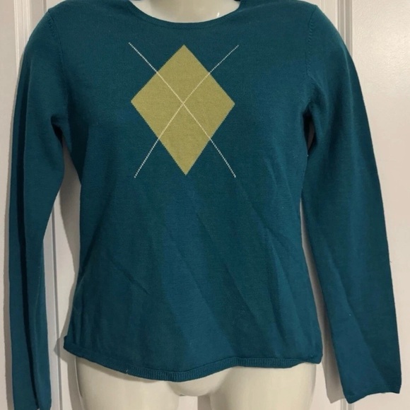 Charter Club 100% Wool Argyle Sweater Size S - Picture 2 of 4